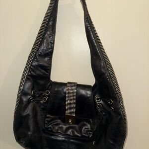 Black Studded Women's Shoulder Bag